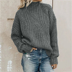 Casual Solid Long Sleeve Sweater for women